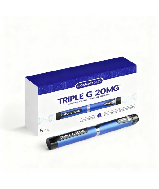Pluma precargada de retatrutida 20 mg Triple G de BioAmino Labs